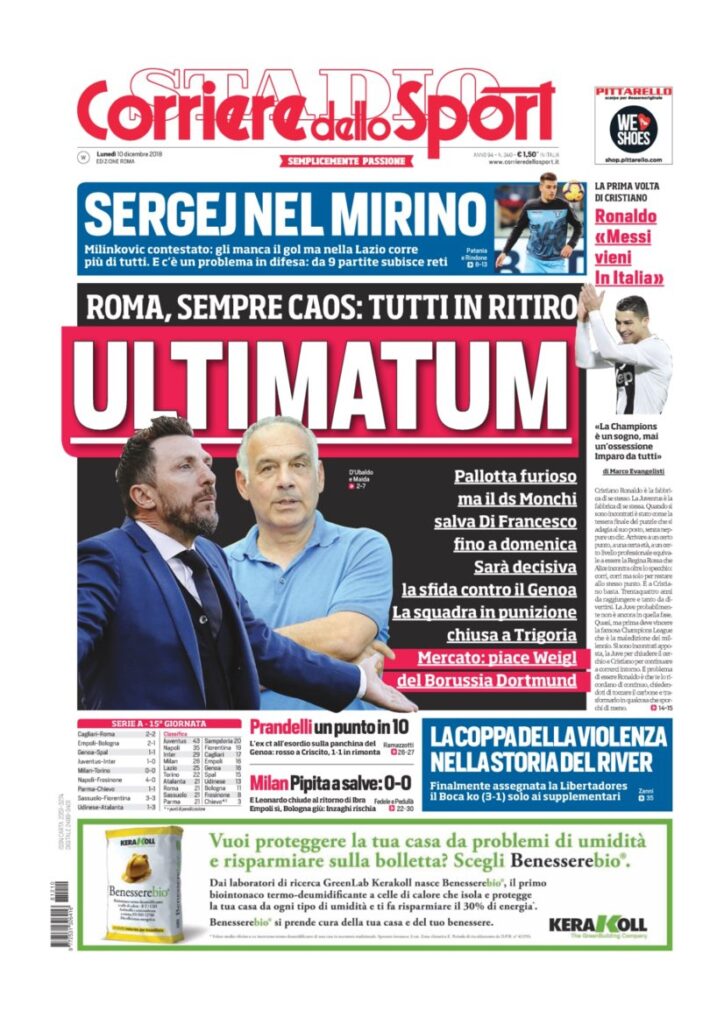 Rassegna Bianconera di lunedì 10 dicembre 2018 8 T7 1