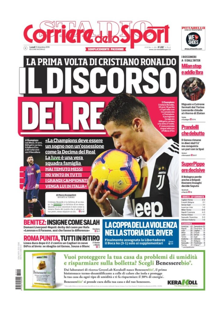 Rassegna Bianconera di lunedì 10 dicembre 2018 3 T8