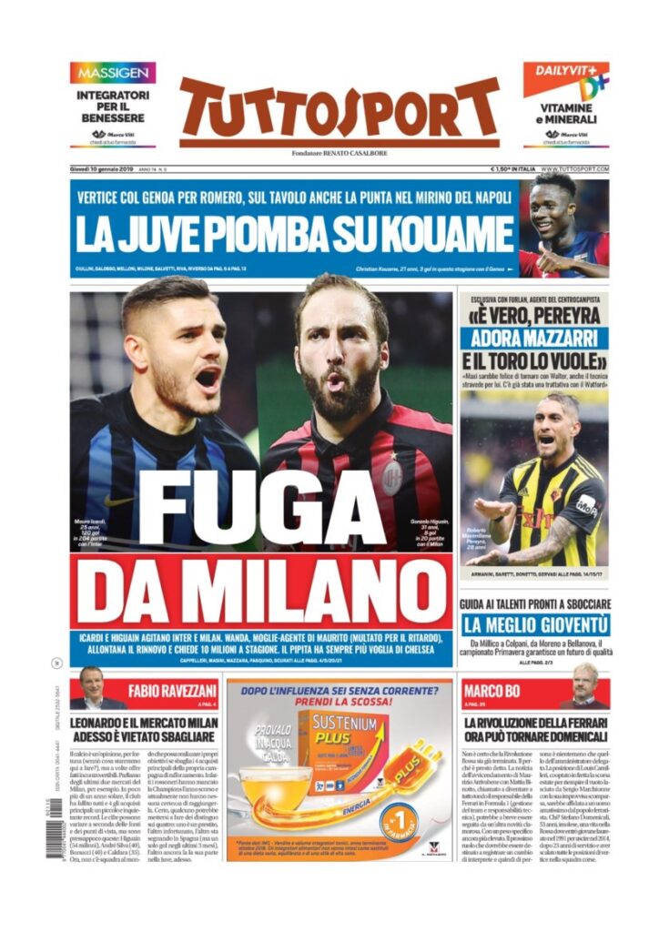 Rassegna Bianconera di giovedì 10 gennaio 2019 1 T1 5