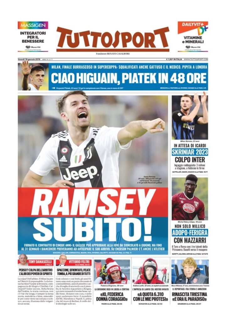 Rassegna bianconera di venerdì 18 gennaio 2019 1 T1 8