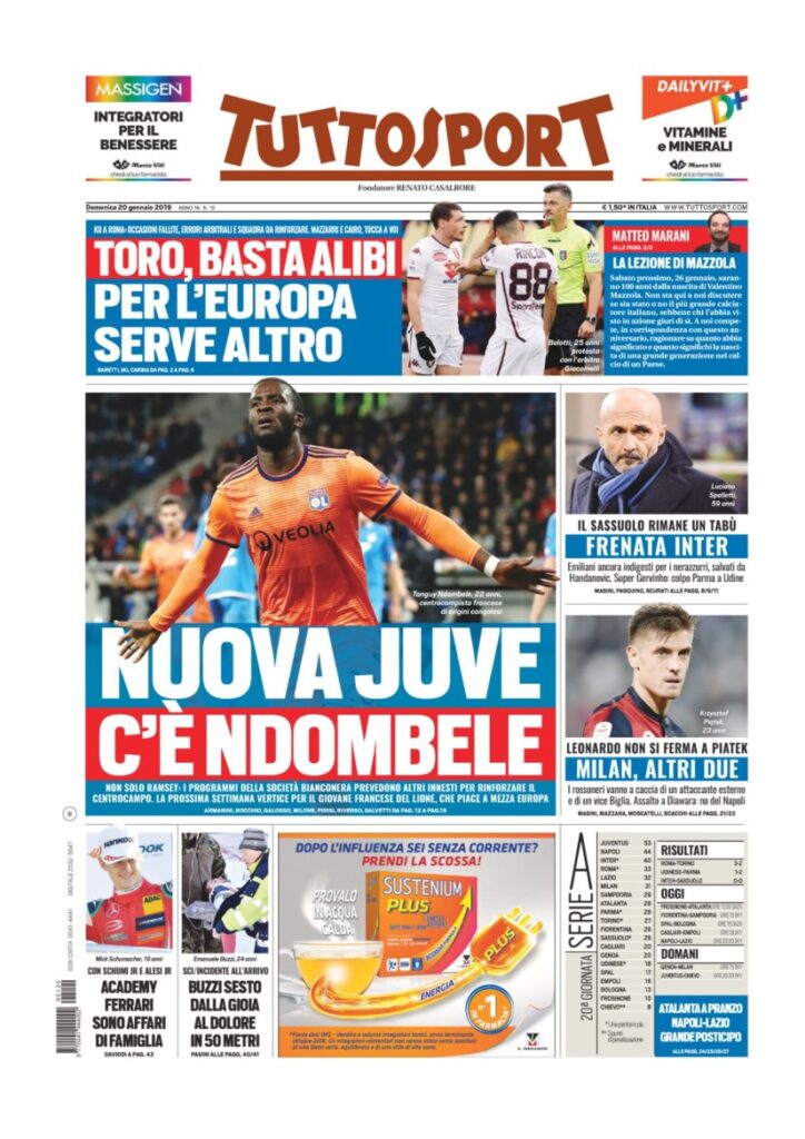 Rassegna Bianconera di domenica 20 gennaio 2019 1 T1 9