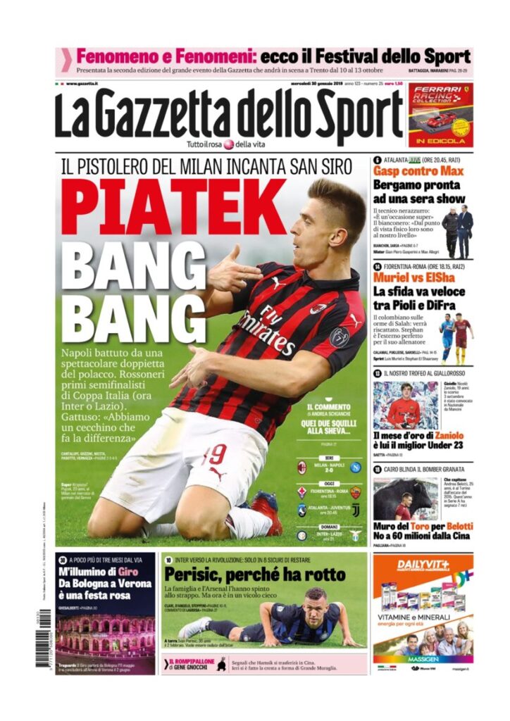 Rassegna Bianconera di mercoledì 30 gennaio 2019 4 T3 12