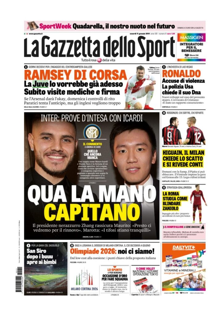 Rassegna Bianconera di venerdì 11 gennaio 2019 4 T3 6