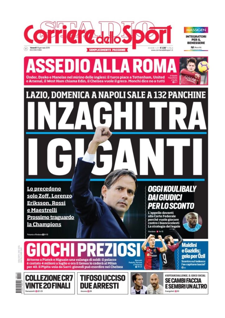 Rassegna bianconera di venerdì 18 gennaio 2019 4 T4 8