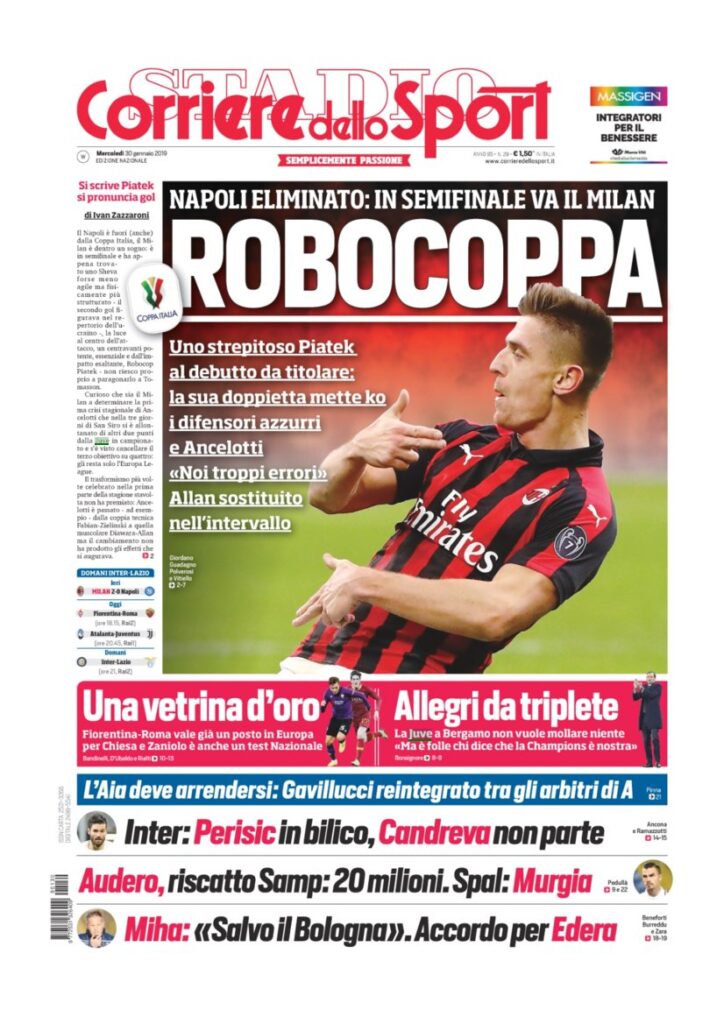 Rassegna Bianconera di mercoledì 30 gennaio 2019 2 T5 11