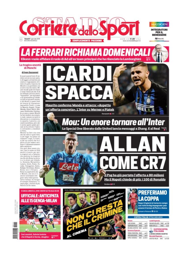 Rassegna Bianconera di venerdì 11 gennaio 2019 2 T5 6