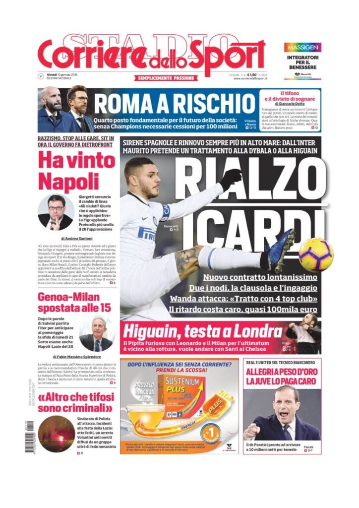 Rassegna Bianconera di giovedì 10 gennaio 2019 6 T6 5