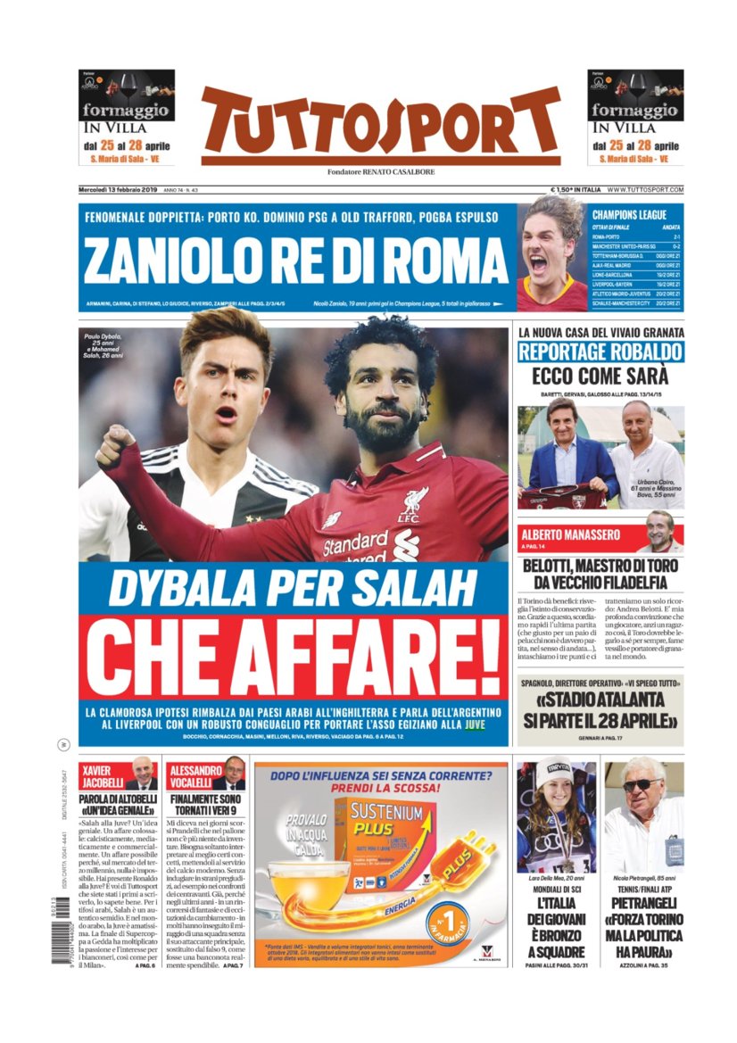 Rassegna Bianconera di mercoledì 13 febbraio 2019 36 T1 12