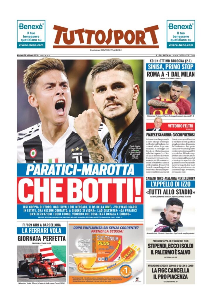 Rassegna Bianconera di martedì 19 febbraio 2019 1 T1 15