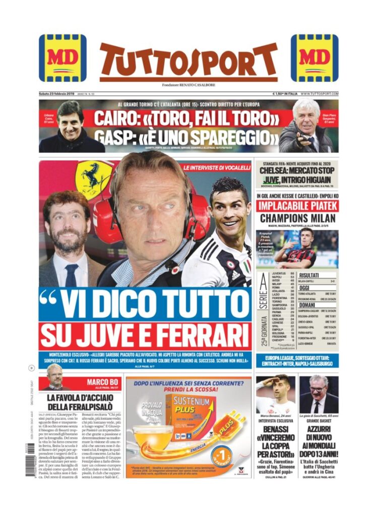 Rassegna Bianconera di sabato 23 febbraio 2019 1 T1 19