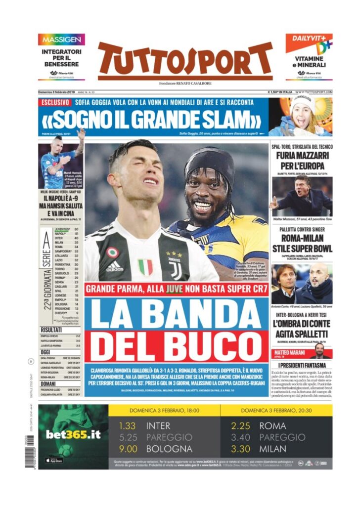 Rassegna Bianconera di domenica 3 febbraio 2019 1 T1 2