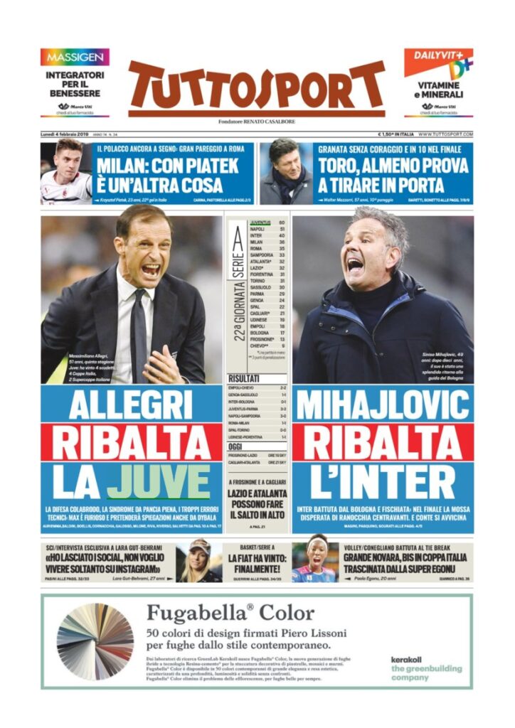 Rassegna Bianconera di lunedì 4 febbraio 2019 1 T1 3