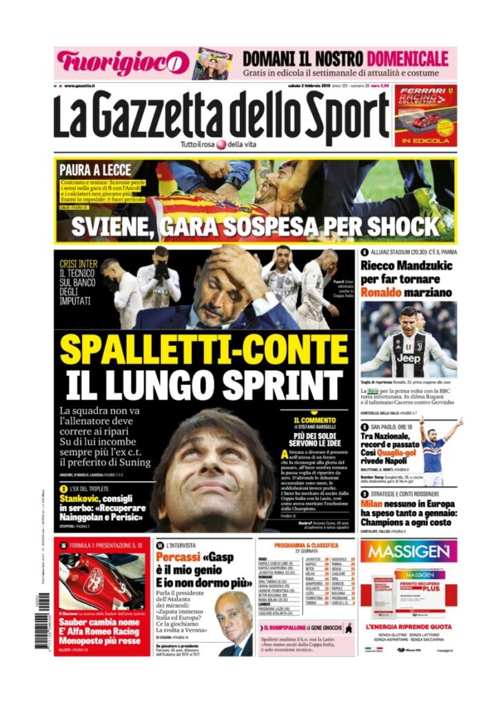 Rassegna Bianconera di sabato 2 febbraio 2019 2 T2 1