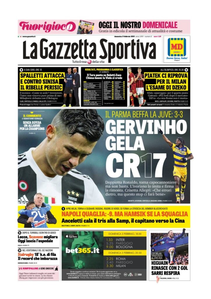 Rassegna Bianconera di domenica 3 febbraio 2019 2 T2 2