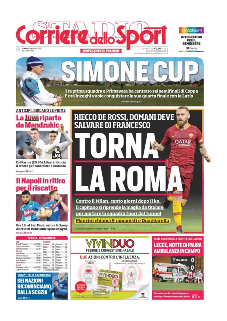 Rassegna Bianconera di sabato 2 febbraio 2019 3 T3 1