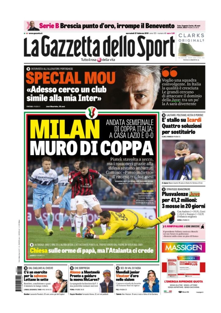 Rassegna Bianconera di mercoledì 27 febbraio 2019 3 T3 22