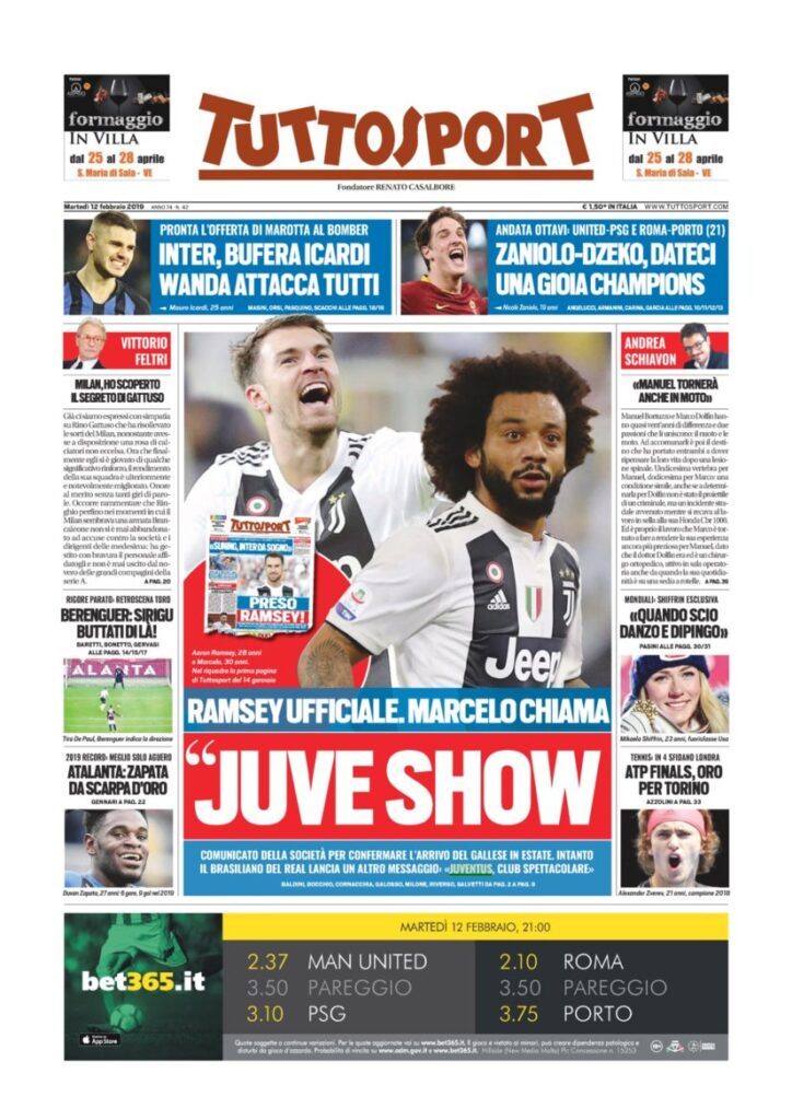 Rassegna Bianconera di martedì 12 febbraio 2019 1 T4 10