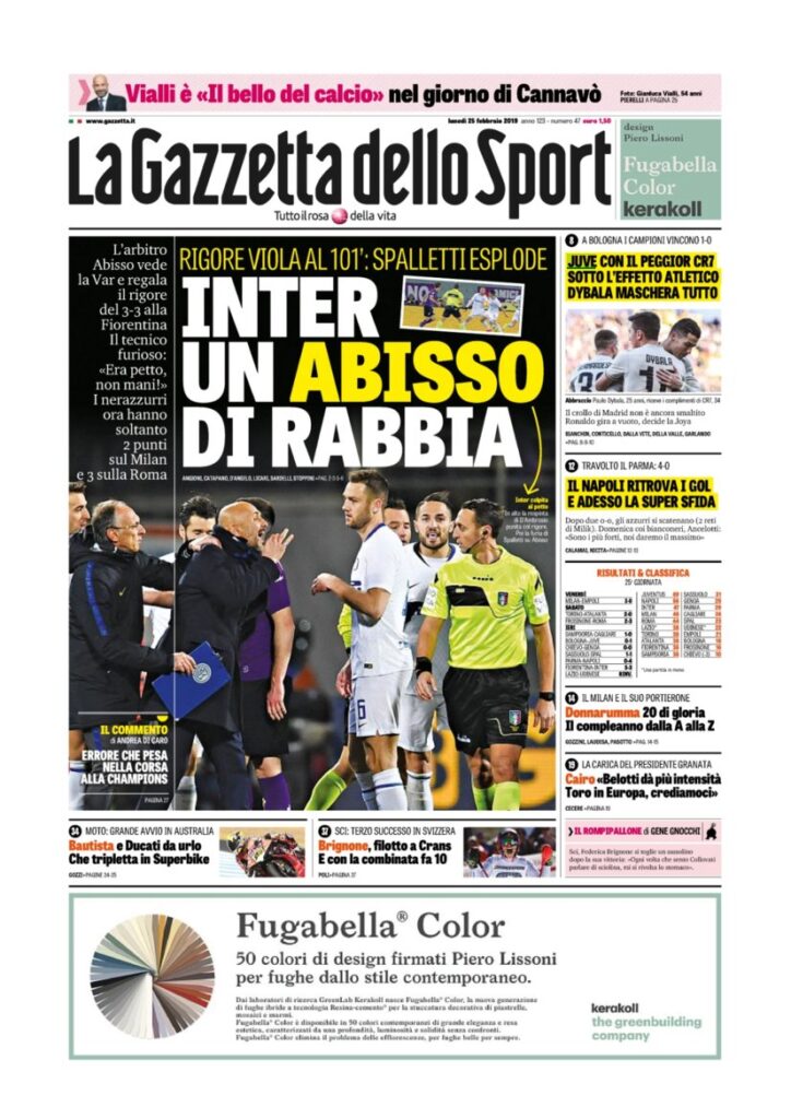 Rassegna Bianconera di lunedì 25 febbraio 2019 4 T4 20