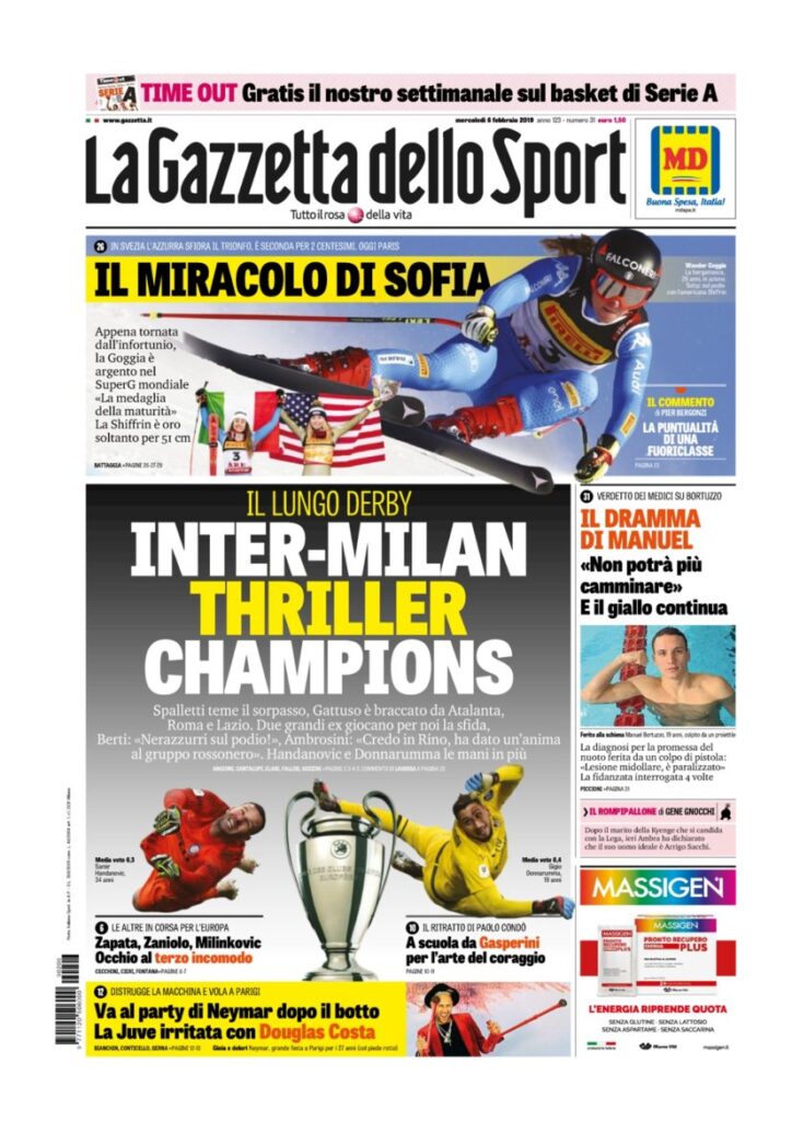 Rassegna Bianconera di mercoledì 6 febbraio 2019 3 T4 4