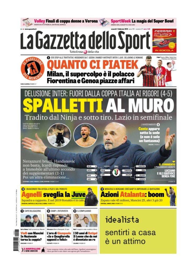 Rassegna Bianconera di venerdì 1 febbraio 2019 4 T4