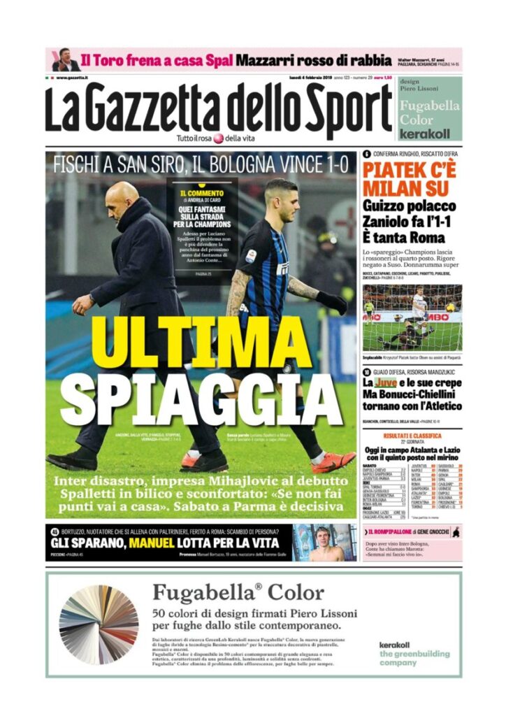 Rassegna Bianconera di lunedì 4 febbraio 2019 5 T5 1