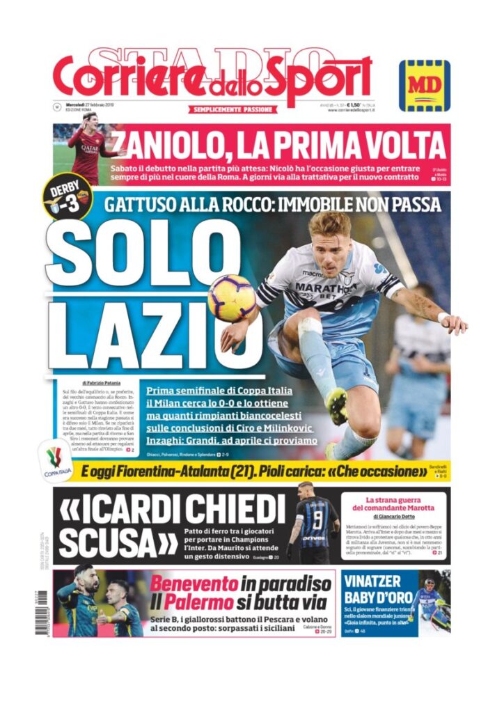 Rassegna Bianconera di mercoledì 27 febbraio 2019 5 T5 14