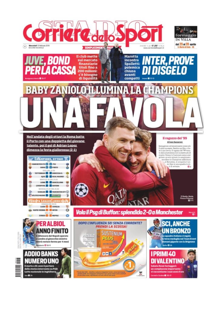 Rassegna Bianconera di mercoledì 13 febbraio 2019 5 T5 7