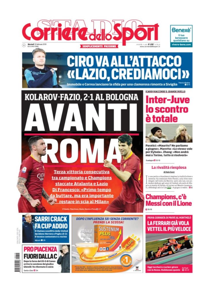 Rassegna Bianconera di martedì 19 febbraio 2019 5 T5 8