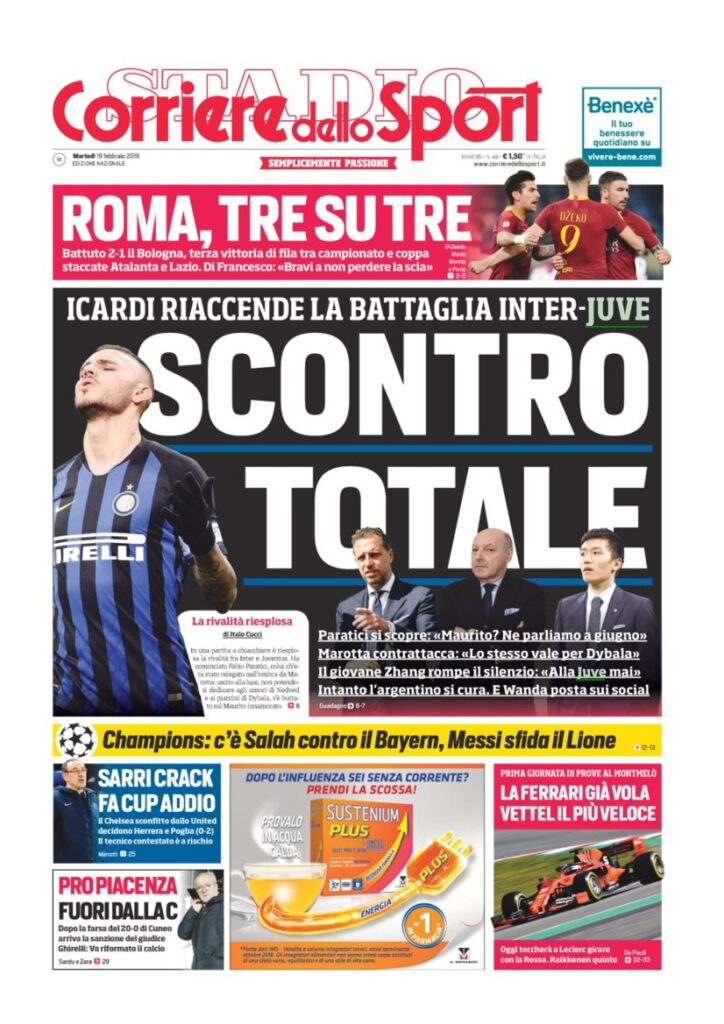 Rassegna Bianconera di martedì 19 febbraio 2019 6 T6 7