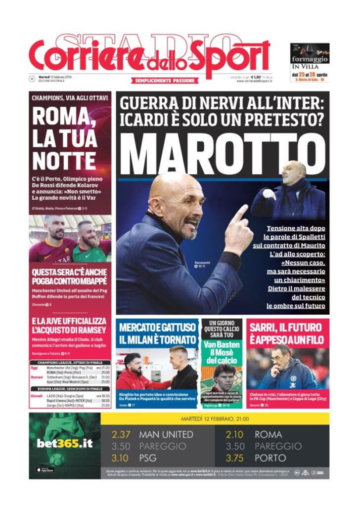 Rassegna Bianconera di martedì 12 febbraio 2019 7 T7 3