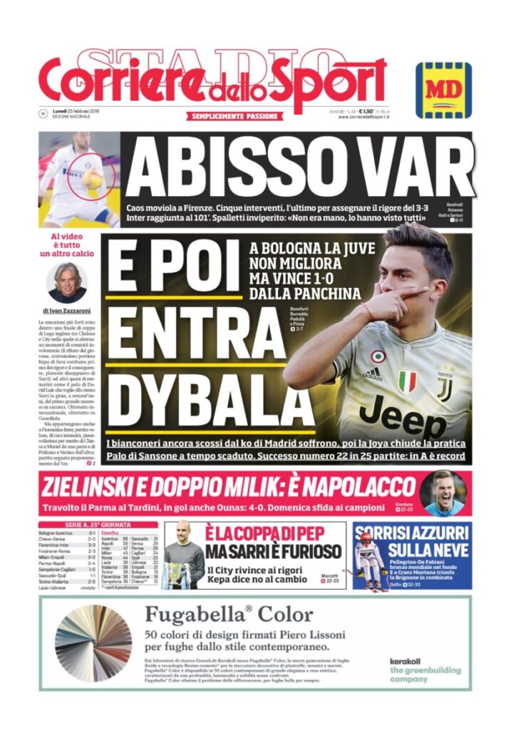 Rassegna Bianconera di lunedì 25 febbraio 2019 7 T7 6