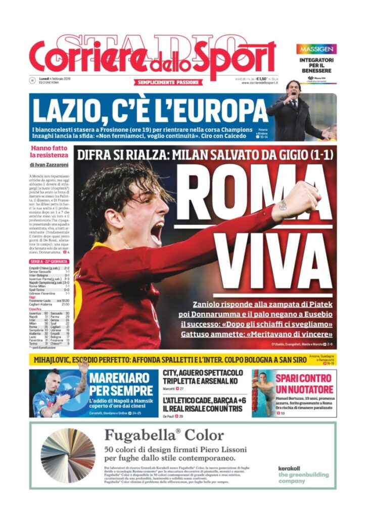 Rassegna Bianconera di lunedì 4 febbraio 2019 7 T7