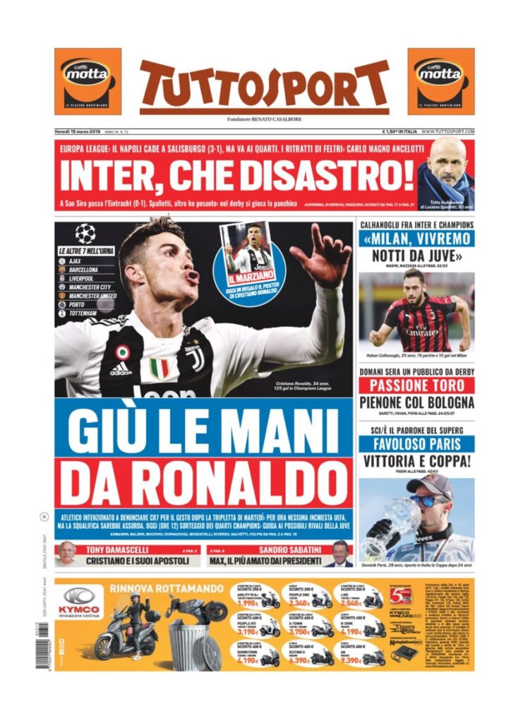 Rassegna Bianconera di venerdì 15 marzo 2019 1 T1 2