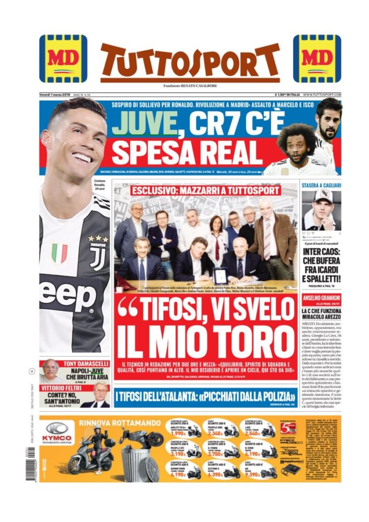 Rassegna Bianconera di venerdì 1 marzo 2019 1 T1