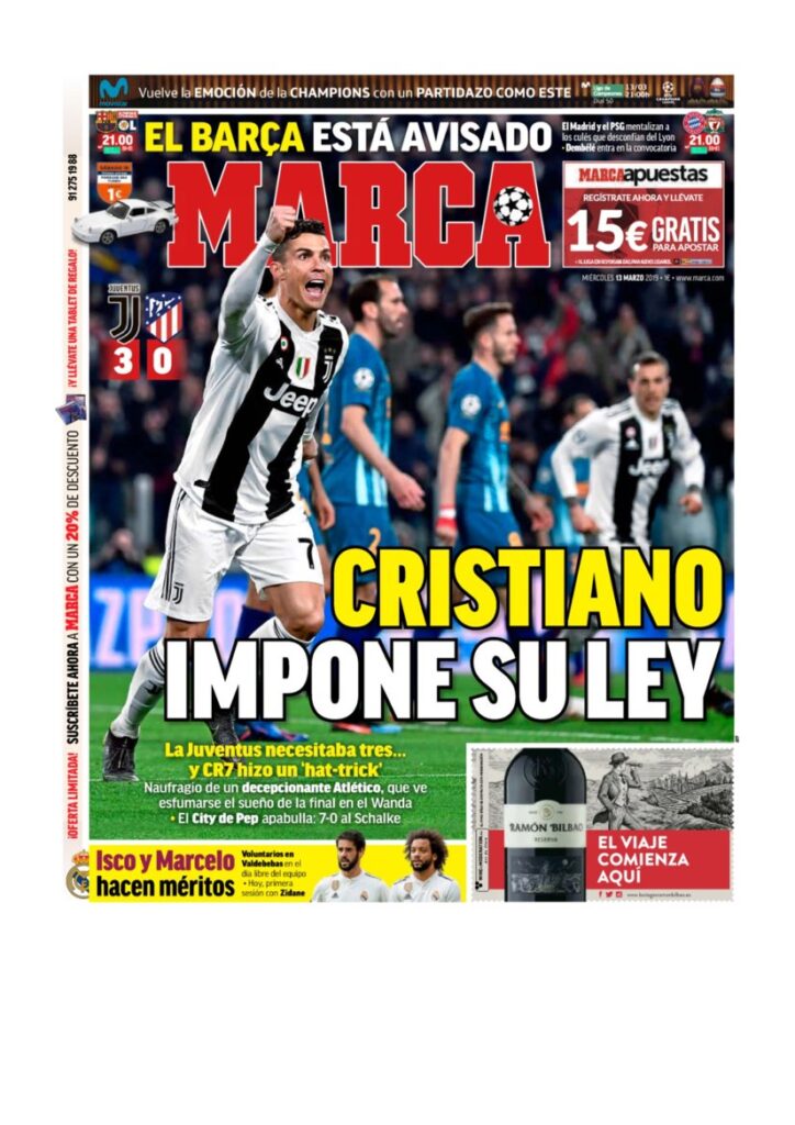 Rassegna Bianconera di mercoledì 13 marzo 2019 2 T2 1