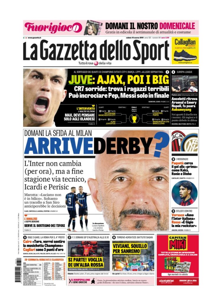 Rassegna Bianconera di sabato 16marzo 2019 2 T2 3