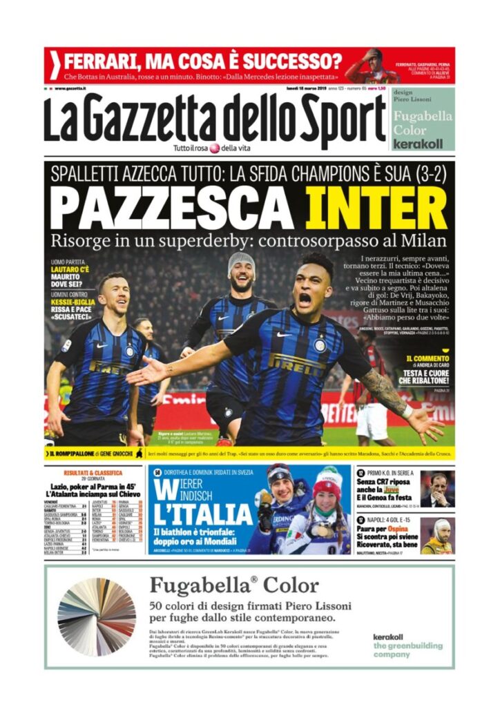 Rassegna Bianconera di lunedì 18 marzo 2019 3 t3 1