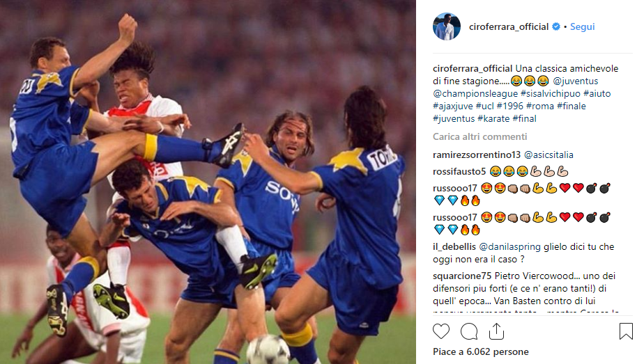Ferrara carico per Ajax-Juve: il ricordo della finale 1996 - FOTO 39 ciro ferrara instagram