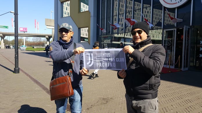 Ajax-Juve LIVE: l'avvicinamento al match di Champions - VIDEO 38 tifosi juventus