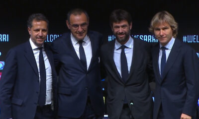 paratici sarri agnelli nedved juve giugno 2019