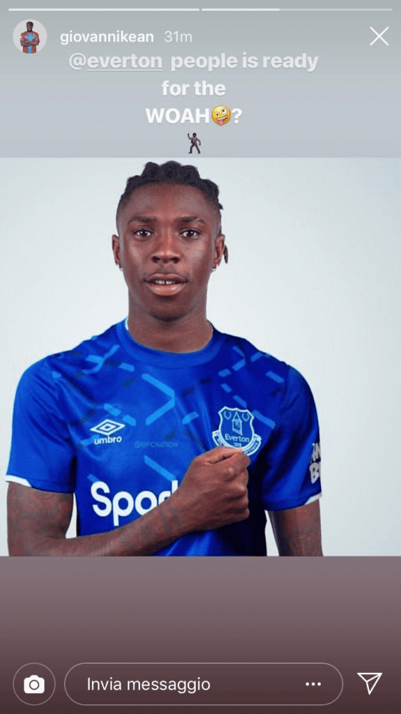 Kean all'Everton, il fratello conferma e avvisa: «Siete pronti?» - FOTO 42 Kean Ev1