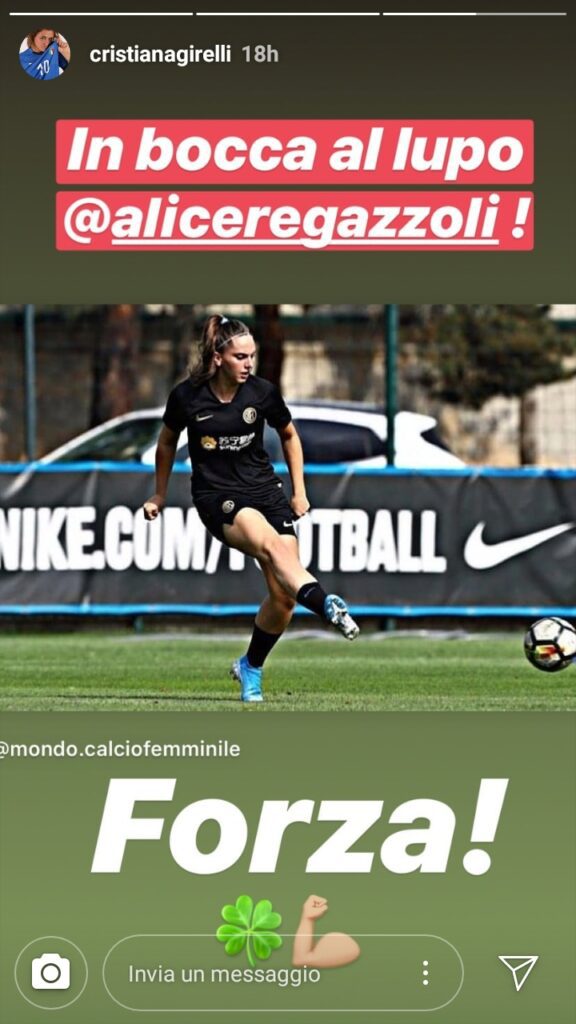 Girelli incita Regazzoli dopo l'infortunio: il bel messaggio dell'attaccante - FOTO 39 Screenshot 20191015 131828 Instagram