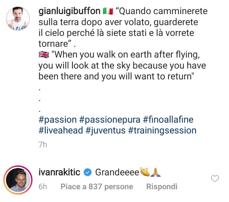 Calciomercato Juve, l'indizio è social: Rakitic strizza l'occhio a Buffon - FOTO 39 buffon rakitic instagram