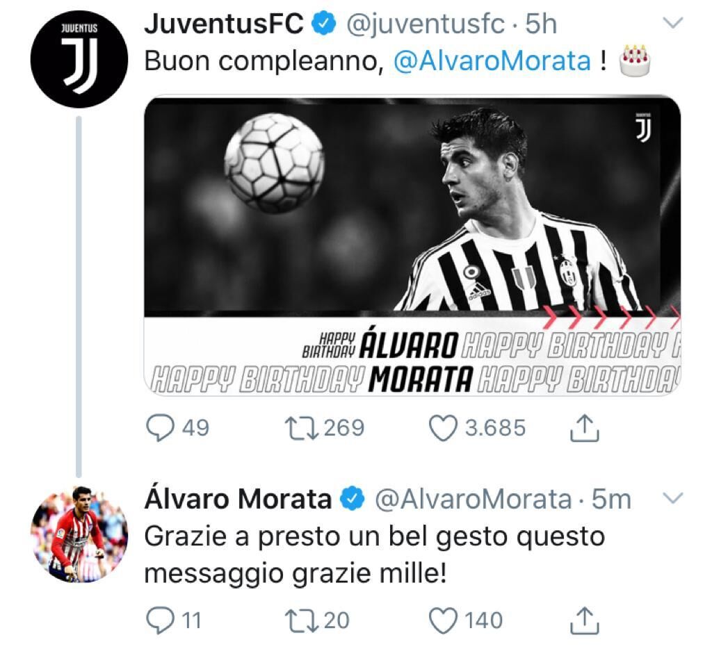 Morata ringrazia la Juve per gli auguri: «Un bel gesto» - FOTO 39 morata juve
