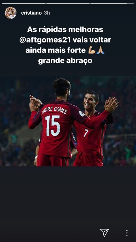 Cristiano Ronaldo scrive ad André Gomes: «Tornerai più forte» - FOTO 39 Screenshot 20191104 202422 Instagram