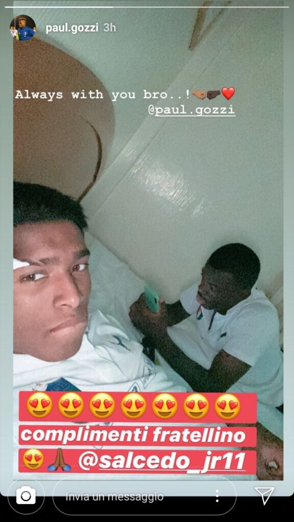 Gozzi esulta con Salcedo: «Sempre con te fratello» - FOTO 39 WhatsApp Image 2019 11 03 at 21.49.51