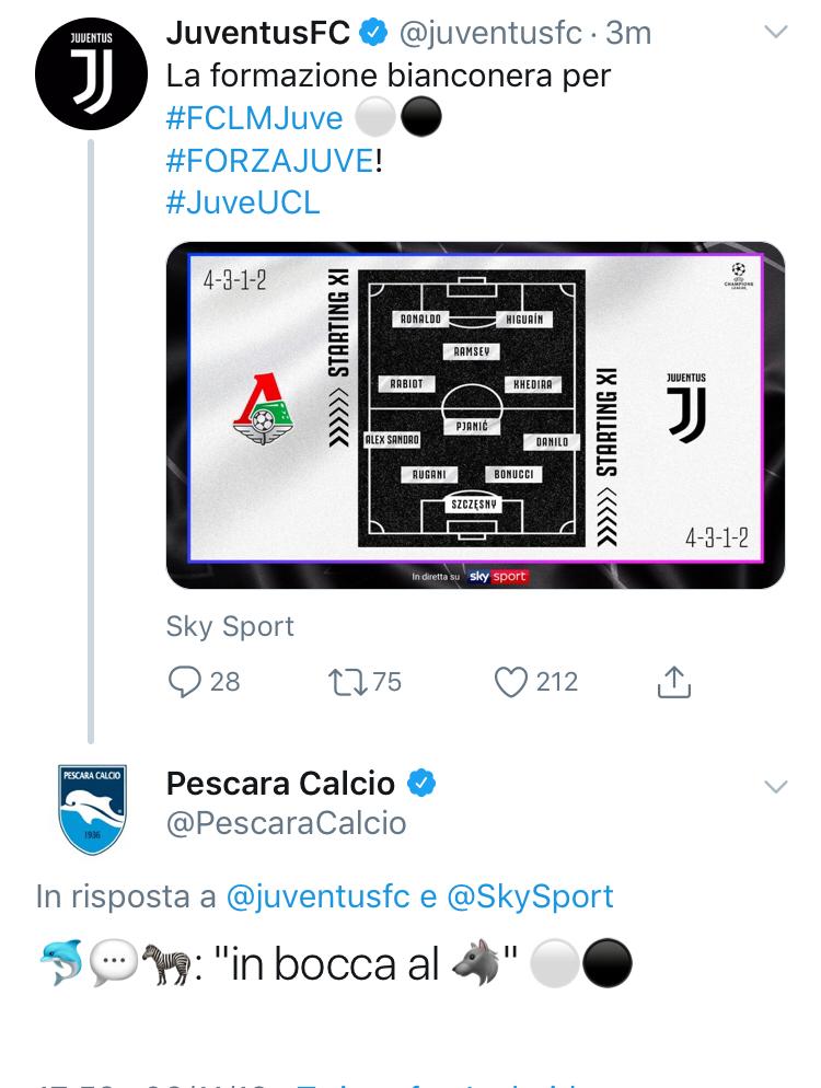 Lokomotiv Mosca Juve: il Pescara e quell'augurio speciale 39 WhatsApp Image 2019 11 06 at 17.55.58