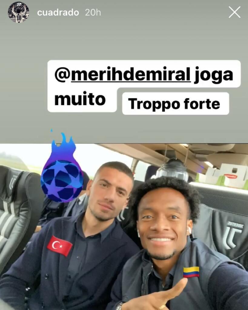 Cuadrado si esalta con Demiral: «Troppo forte!» - FOTO 39 cuadrado instagram