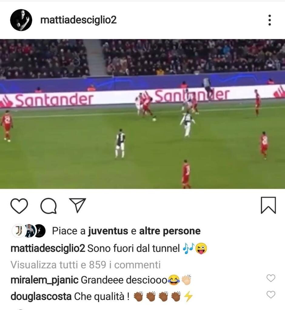 De Sciglio: «Sono fuori dal tunnel...», Douglas Costa: «Che qualità!» - FOTO 39 de sciglio instagram