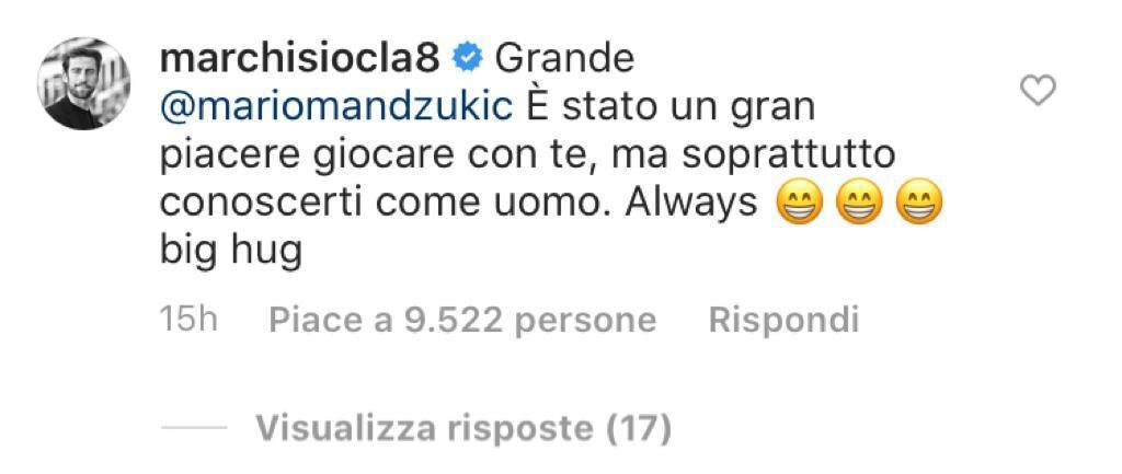 Marchisio a Mandzukic: «Un piacere conoscerti come uomo» 39 marchisio instagram